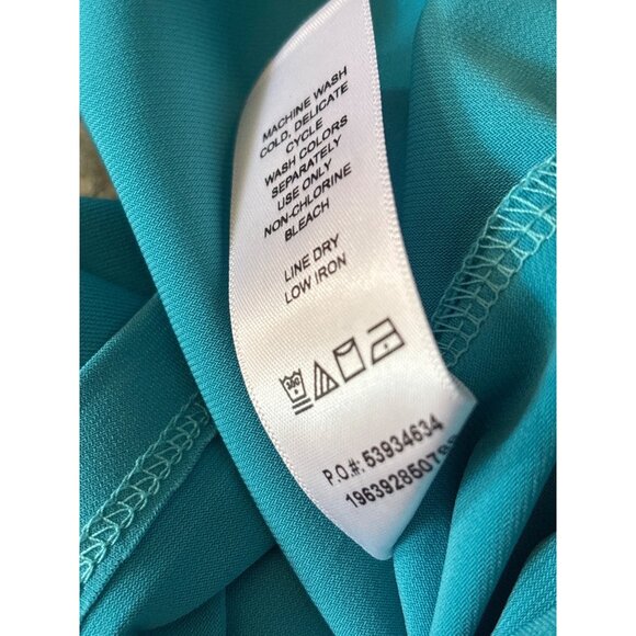 Roaman's Plus Size 3/4 Sleeve Boatneck Swing Dress PETITE 26/28 2X Blue NEW - Picture 6 of 7